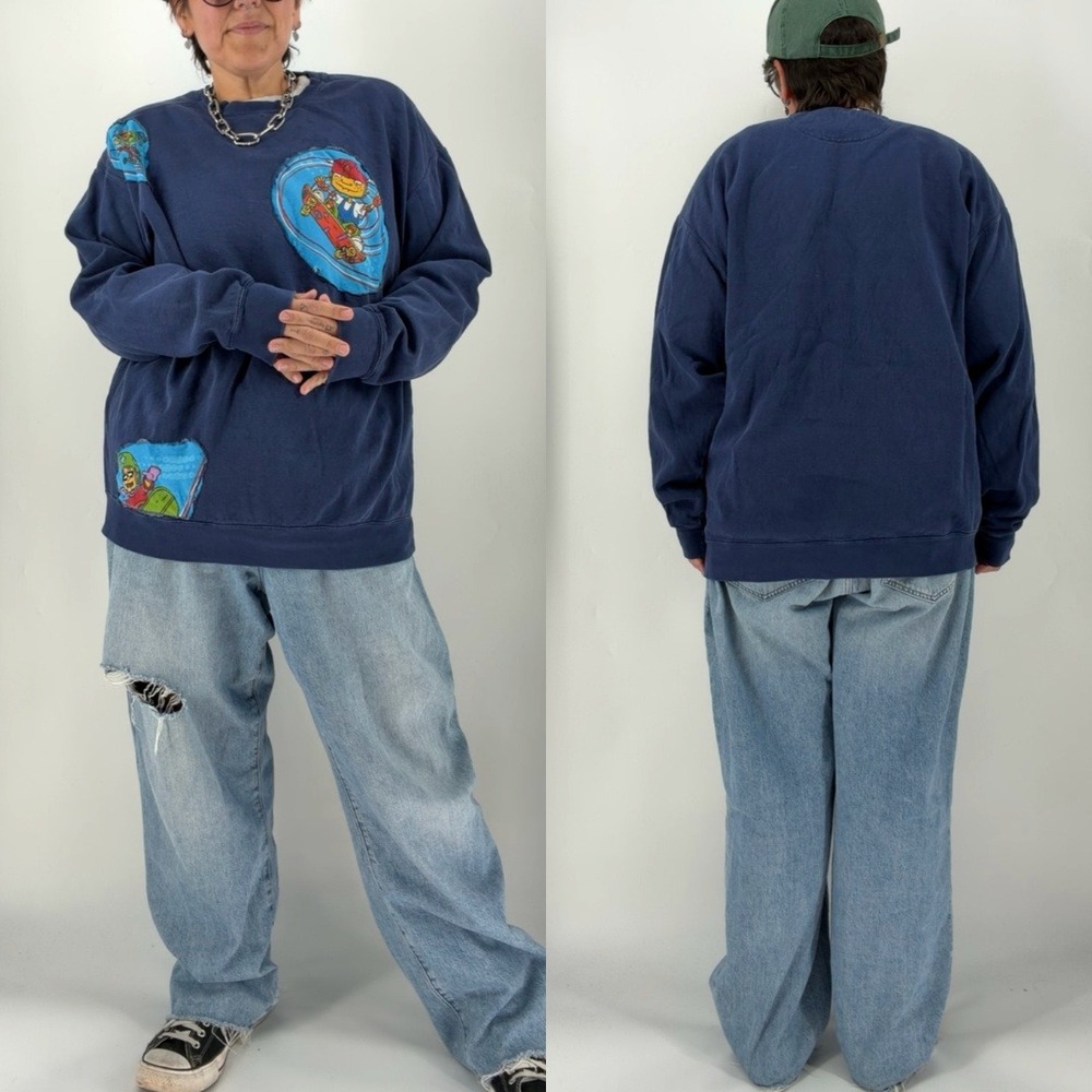 Comfort Colors Rocketpower Y2K cartoon crewneck sweater plus size 2XL streetwear